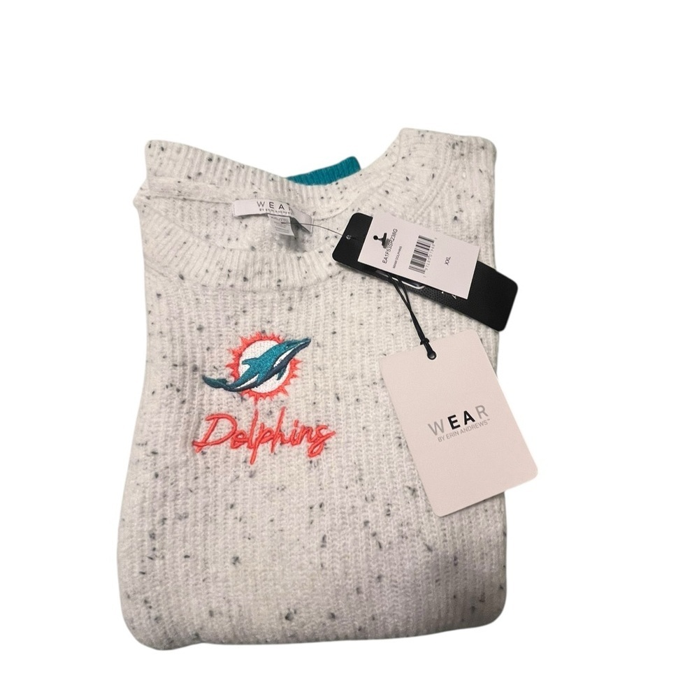 Miami Dolphins Colorblock Sweater WEAR by Erin Andrews | NFL Official NWT - XXL - Picture 3 of 7